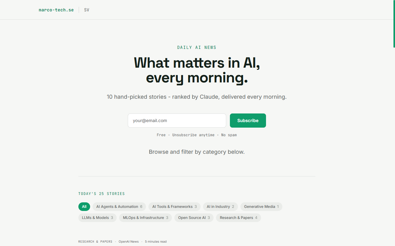 AI News automation screenshot 1