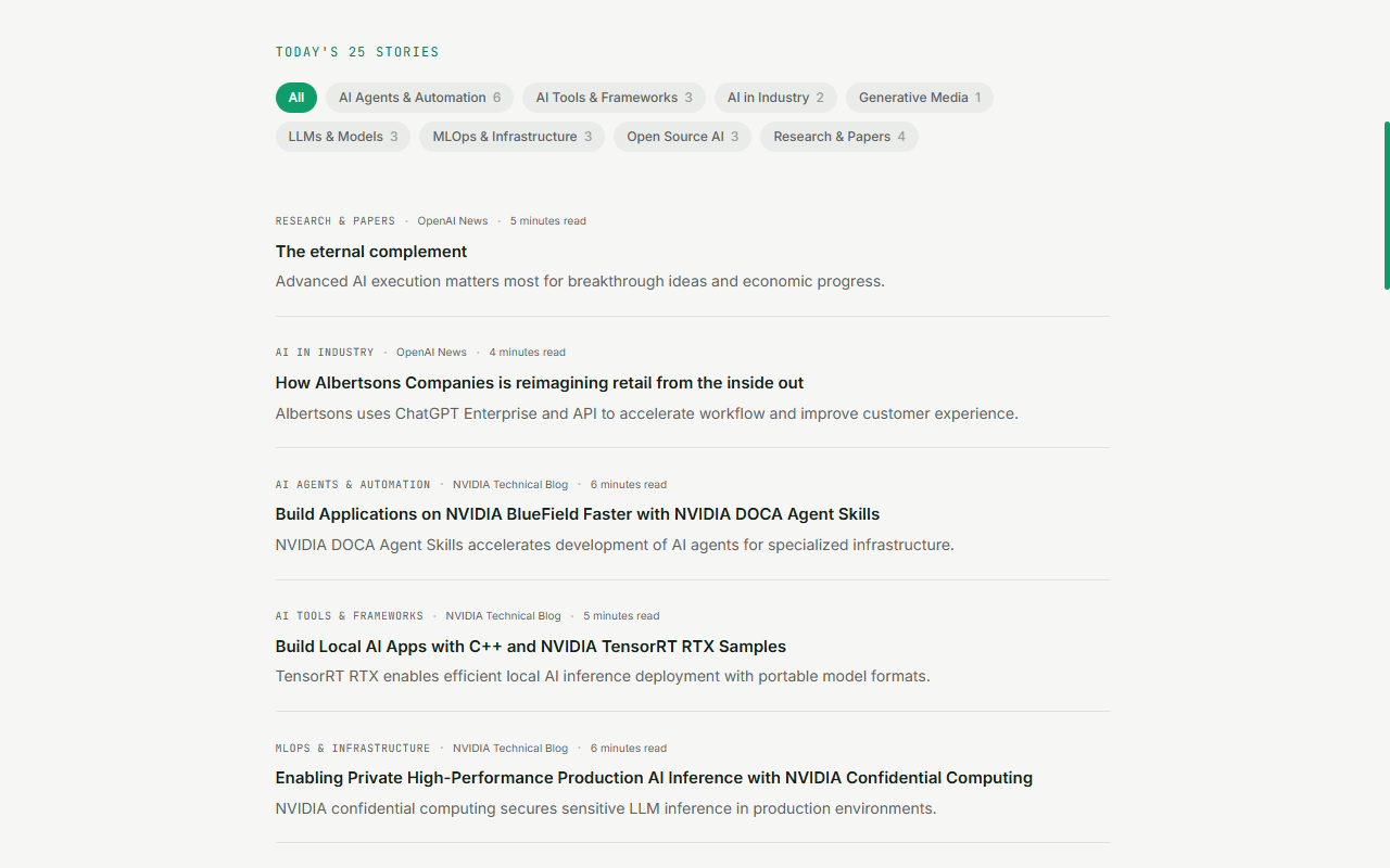 AI News automation screenshot 2