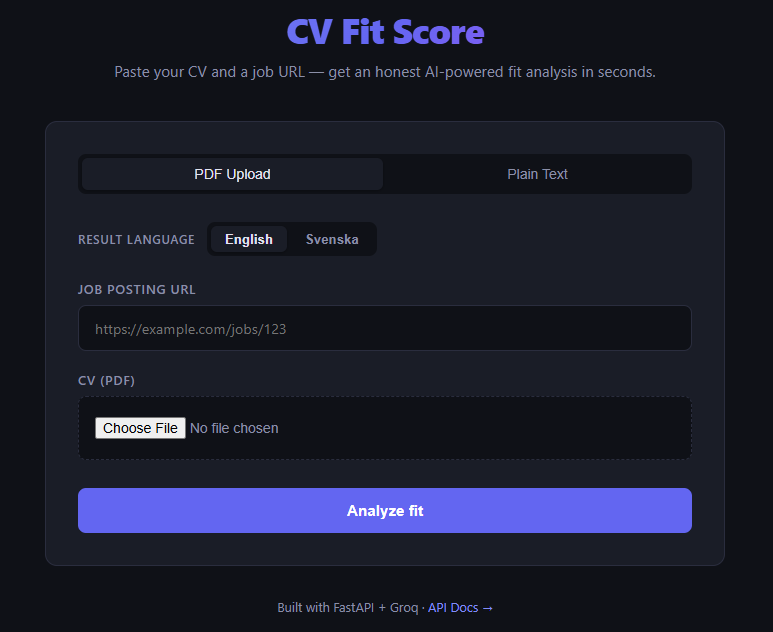 CV Fit Score screenshot 1