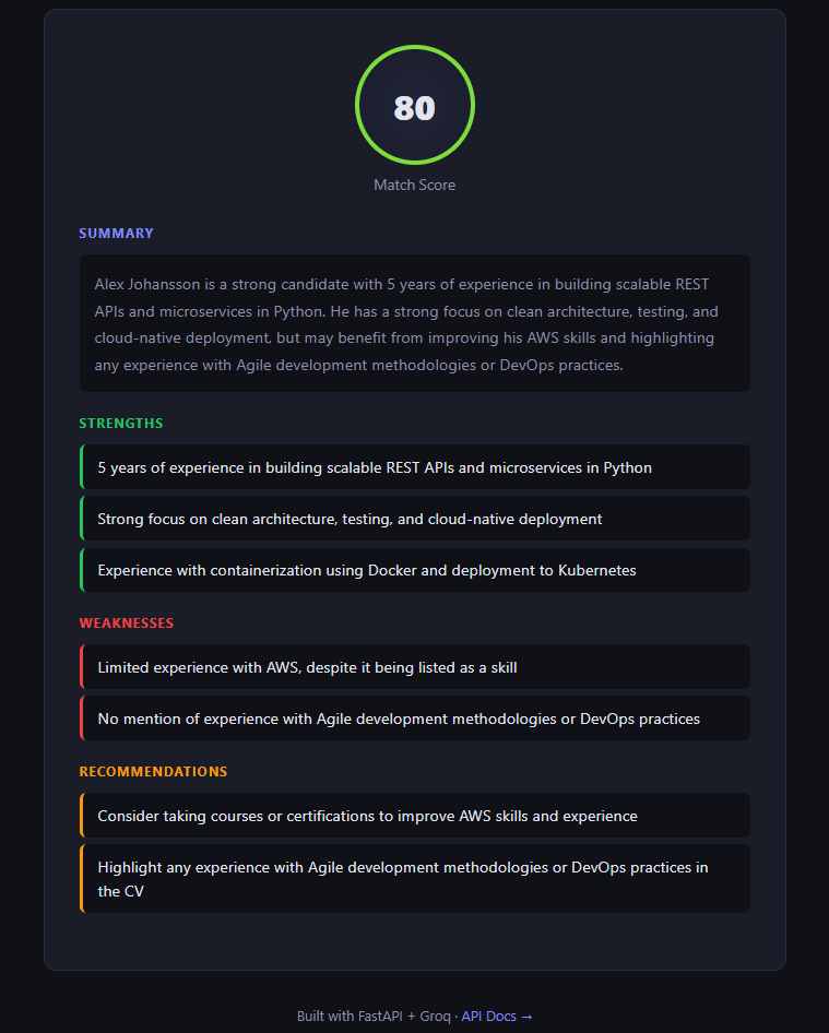 CV Fit Score screenshot 3