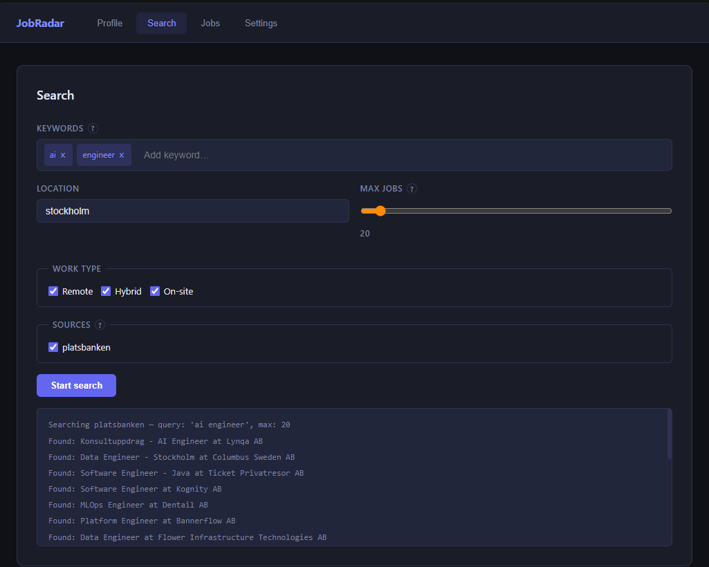 Job Radar screenshot 3